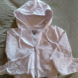 Girl's white sweat jacket